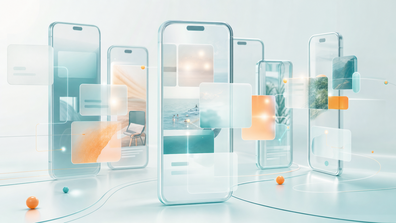 App – schwebende Smartphones